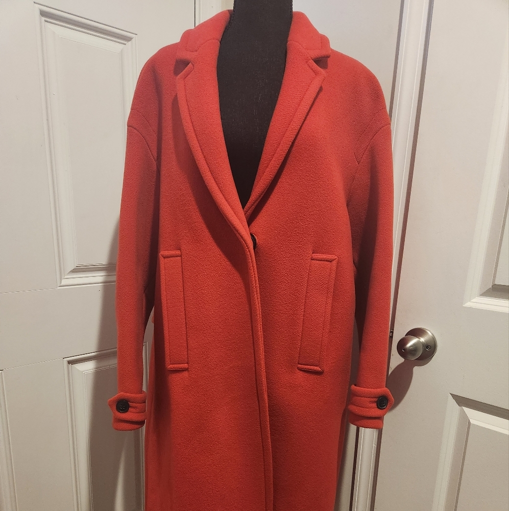 Burberry Red Wool Coat